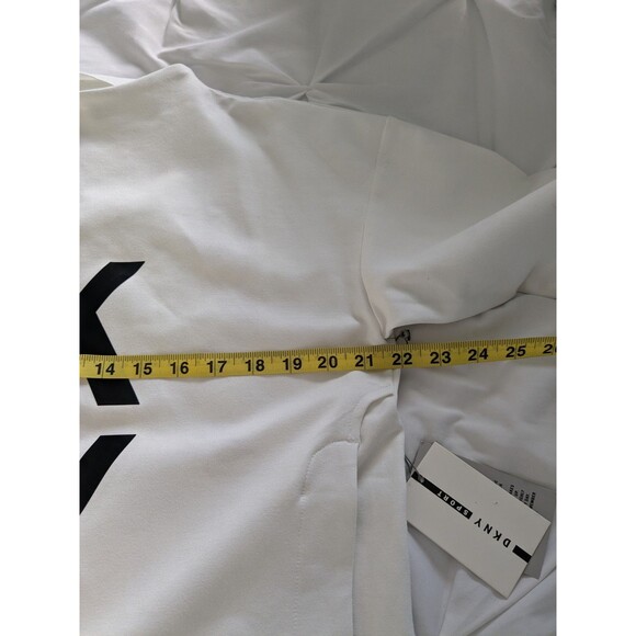 DKNY Sport Sweatshirt Womens L HighLow Bold Black Lacquer Logo Techno Athleisure - Picture 14 of 15